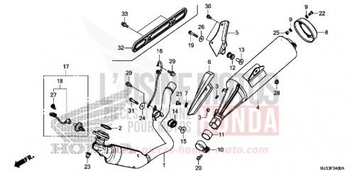 EXHAUST MUFFLER (NC750JF,G) NC750JF de 2015